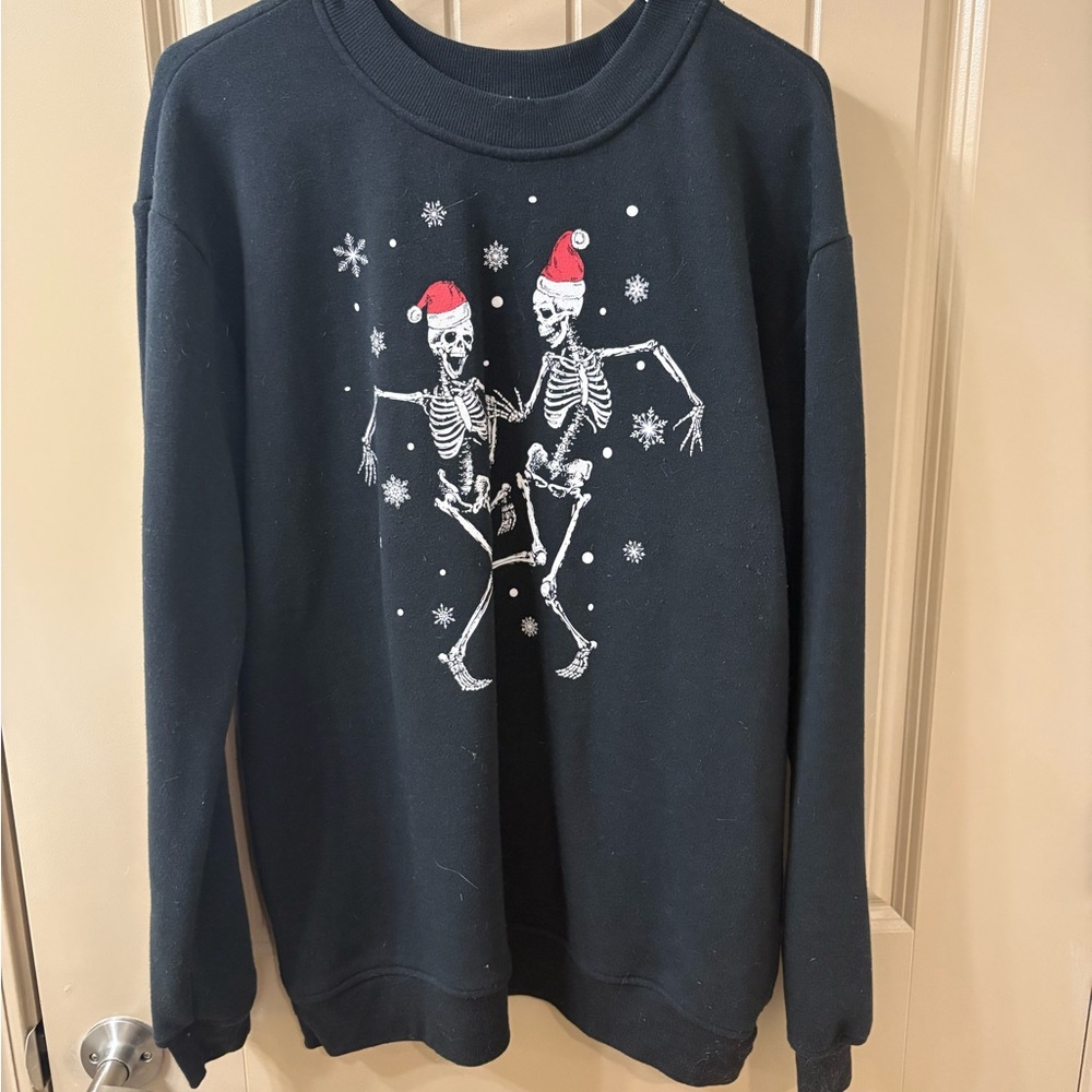 Festive Black Skeleton Sweater